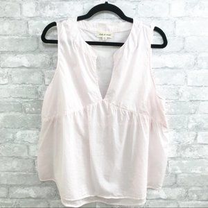 Cloth & Stone | Pink Sleeveless Peplum Blouse